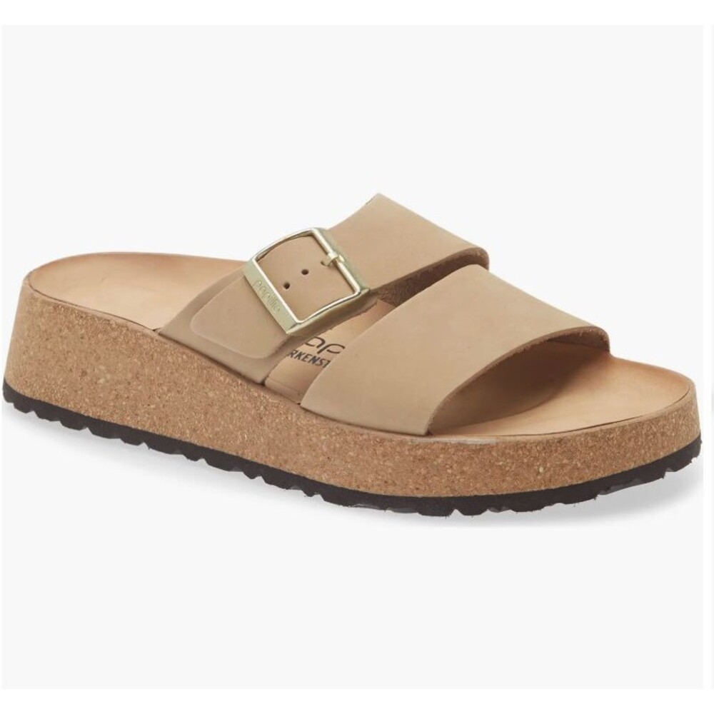 Papillio by Birkenstock 37 M/N Width Almina Platform Sandal Sandcastle NIB